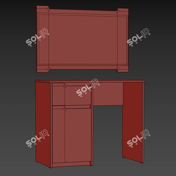 Gavana Cosmetics Table with Mirror 3D model image 3