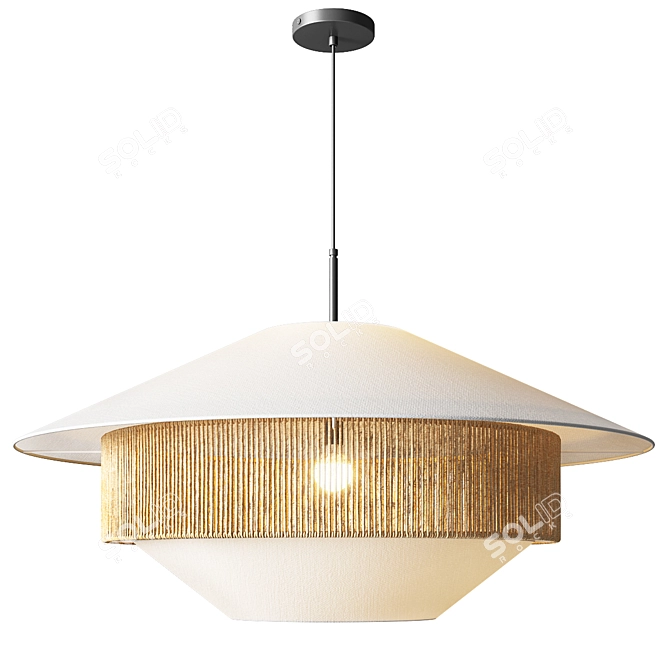 Boho Mixed Woven Pendant 3D model image 1