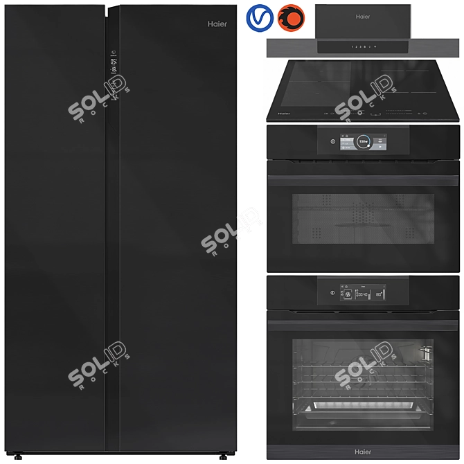 Functional Haier Appliance Set 3D model image 7