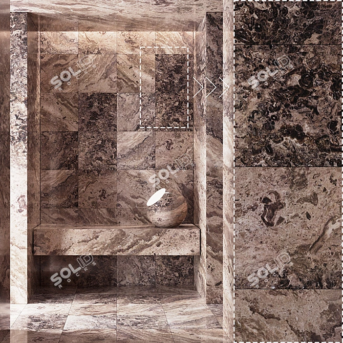 Marble Textured Stone Slabs Bundle 3D model image 4