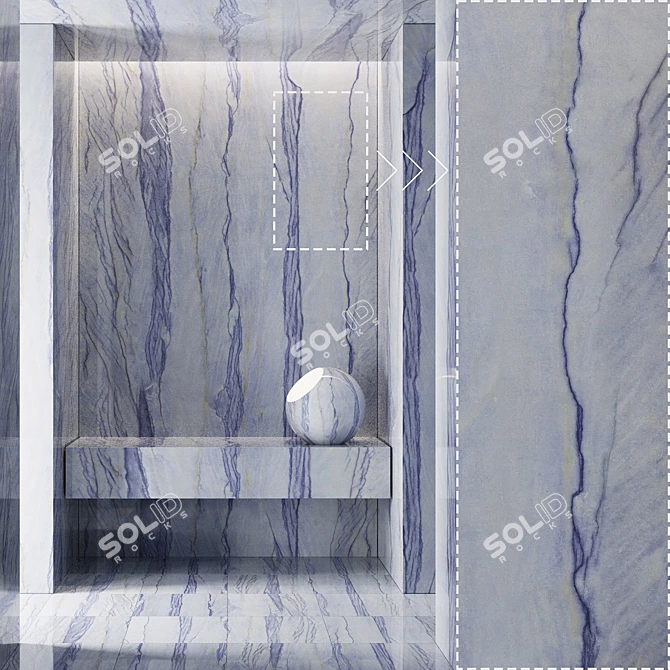 High-Definition Marble Stone Panels 3D model image 1