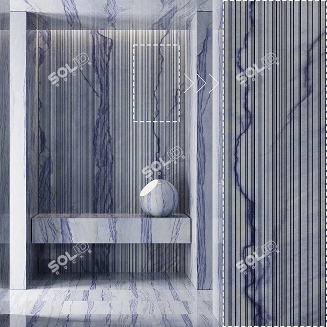 High-Definition Marble Stone Panels 3D model image 3