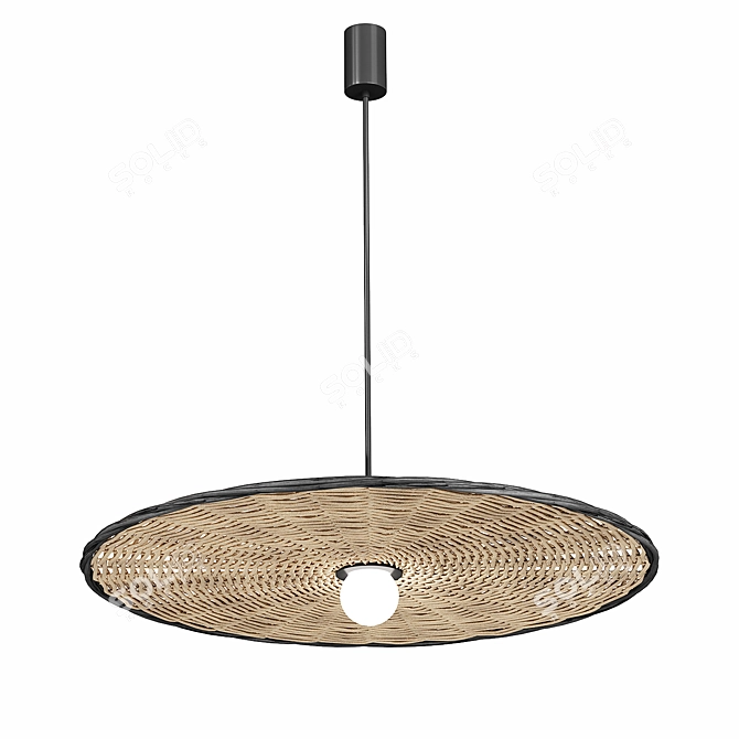 Rattan Pendant Light 100cm Wide 3D model image 5