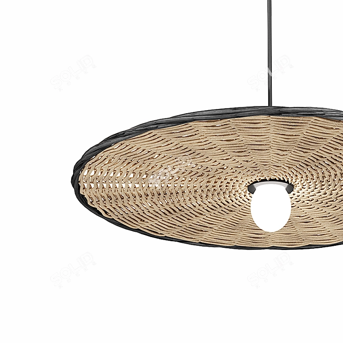 Rattan Pendant Light 100cm Wide 3D model image 6