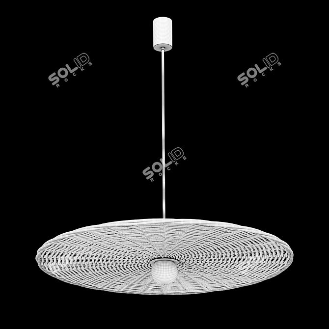 Rattan Pendant Light 100cm Wide 3D model image 8