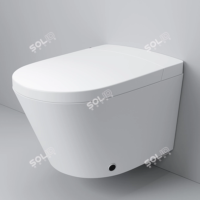 Smart Wall-Mounted Automatic Toilet 3D model image 2