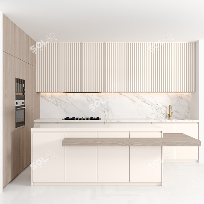 Modern Kitchen with Island 146 3D model image 2