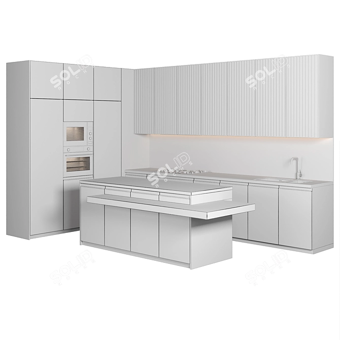 Modern Kitchen with Island 146 3D model image 4