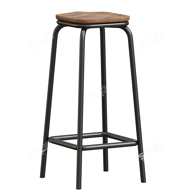 Modern Adjustable Swivel Bar Stool 3D model image 1