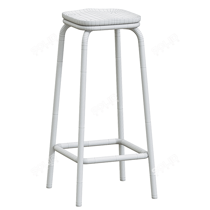 Modern Adjustable Swivel Bar Stool 3D model image 4