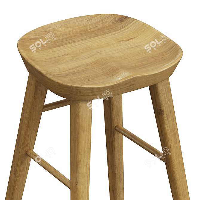 Modern Velvet Counter Stool 3D model image 4