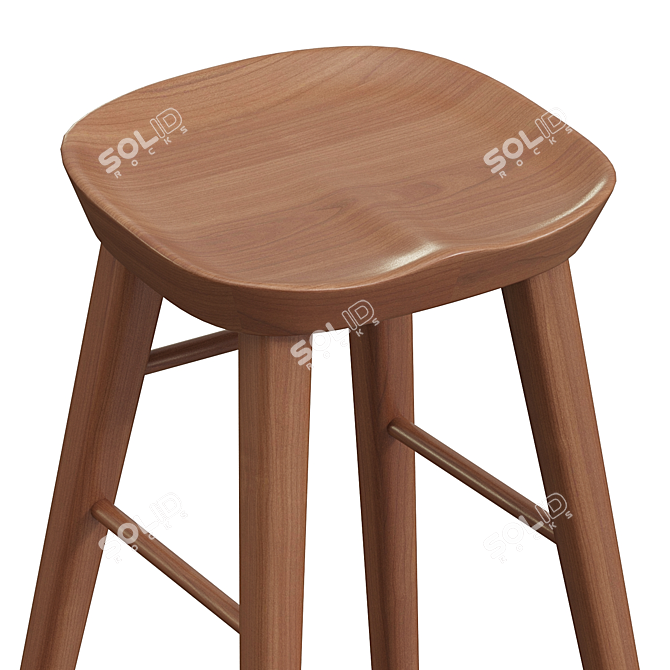 Modern Velvet Counter Stool 3D model image 5