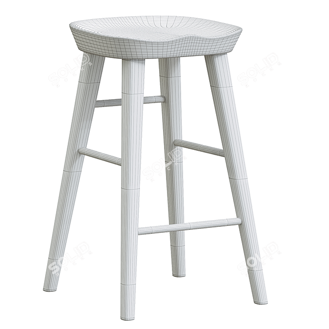 Modern Velvet Counter Stool 3D model image 6