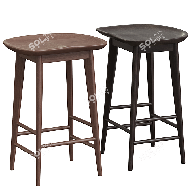 Solid Wood Pedrick Stool 3D model image 2