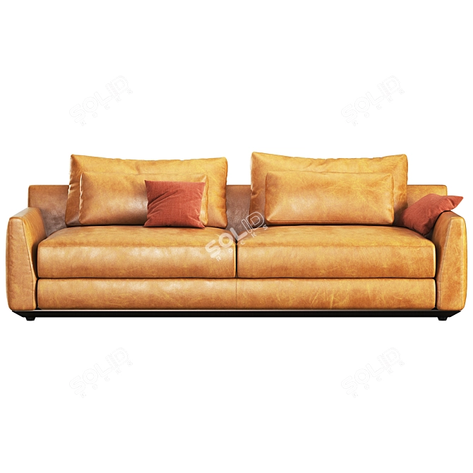 Contemporary Ellington 2-Seat Leather Sofa 3D model image 3