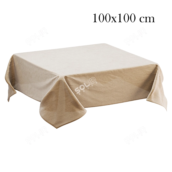 Square Tablecloth Set - Linen Collection 3D model image 5