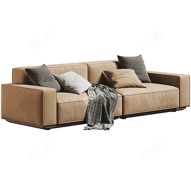 Modern Elegance: Arflex 2-Seater Sofa 3D model image 2