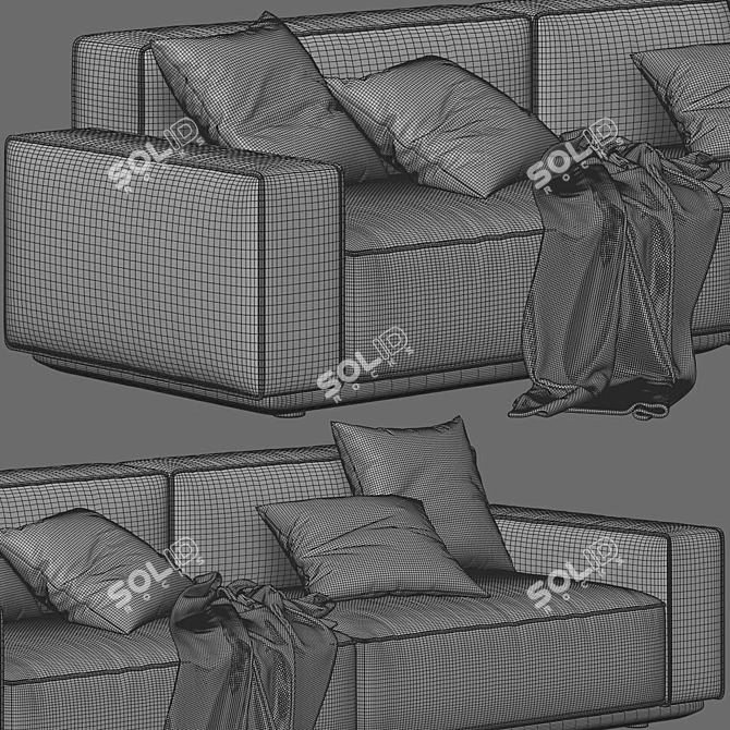 Modern Elegance: Arflex 2-Seater Sofa 3D model image 5