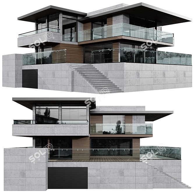 Modern Villa No20 Model Kit 3D model image 1