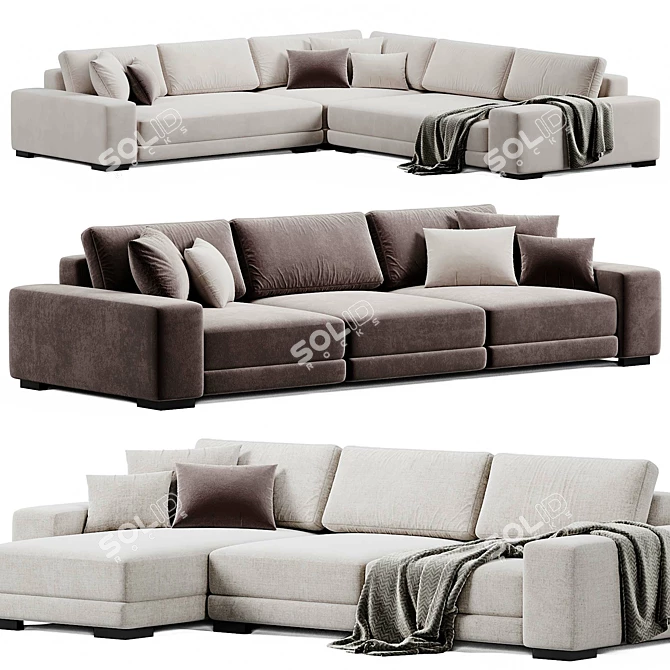 Modern L-Shaped Sofa by Crateandbarrel 3D model image 1