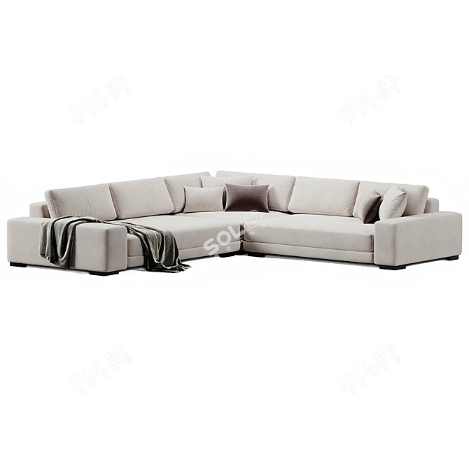 Modern L-Shaped Sofa by Crateandbarrel 3D model image 2