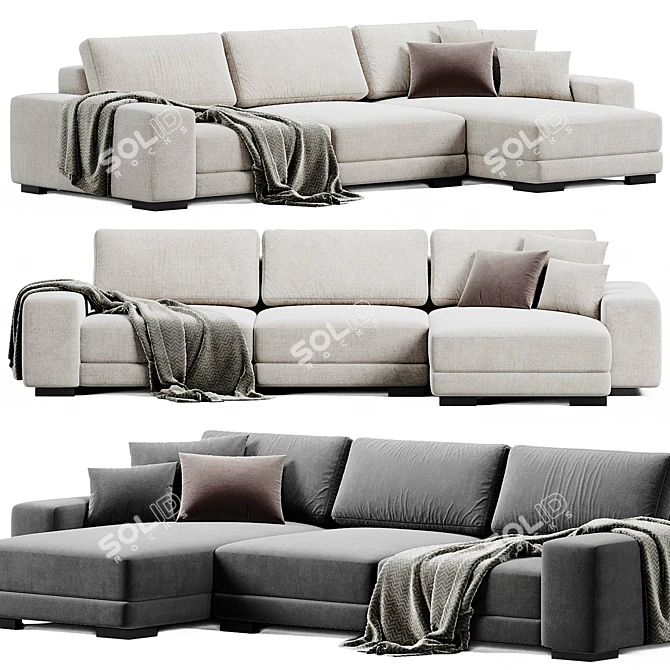 Modern L-Shaped Sofa by Crateandbarrel 3D model image 4