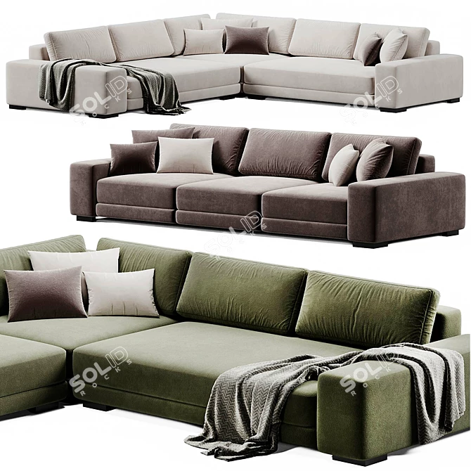 Modern L-Shaped Sofa by Crateandbarrel 3D model image 5