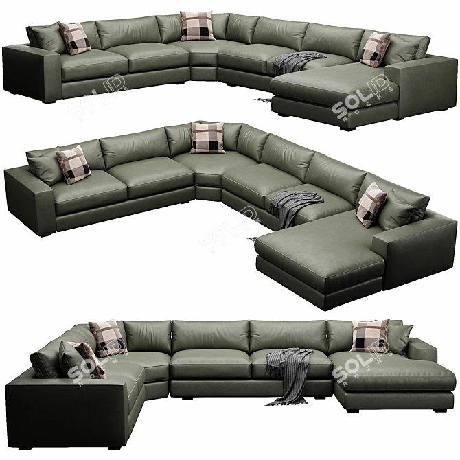 Contemporary Sectional Sofa Set 3D model image 2