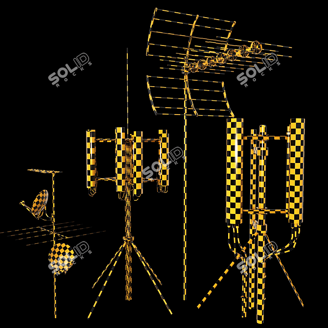  4K PBR Communication Antenna Pack 3D model image 3