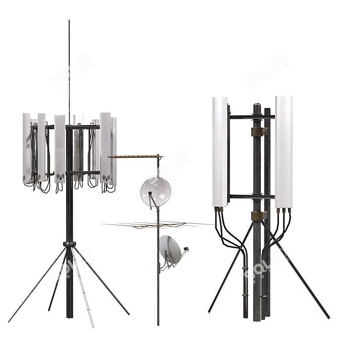  4K PBR Communication Antenna Pack 3D model image 8