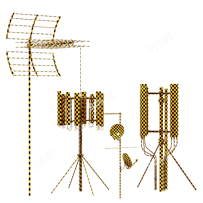  4K PBR Communication Antenna Pack 3D model image 9