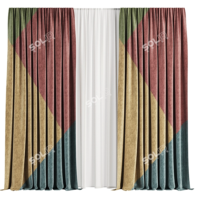 Corona Vray Curtain Set M67 3D model image 1