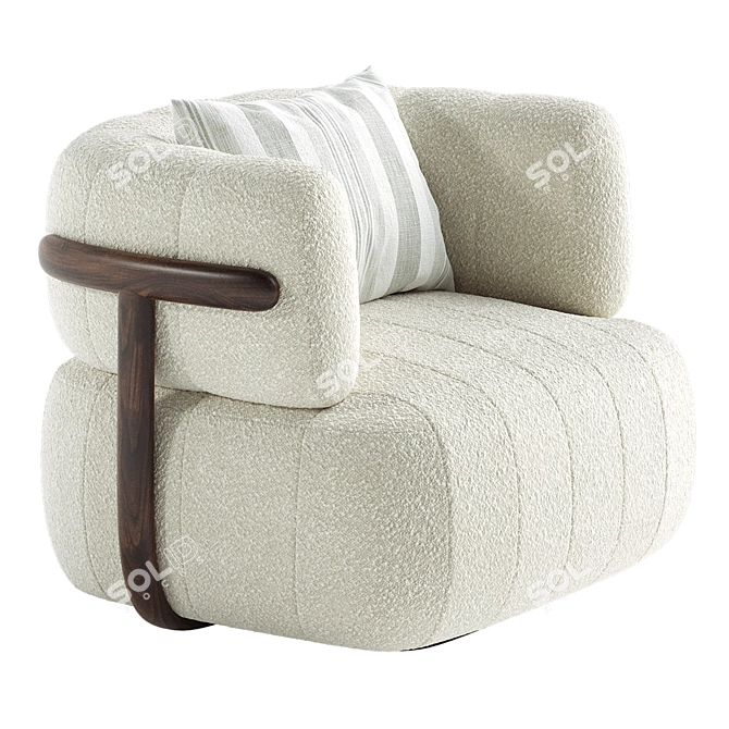 Modern 3D Swivel Chair Model 3D model image 2