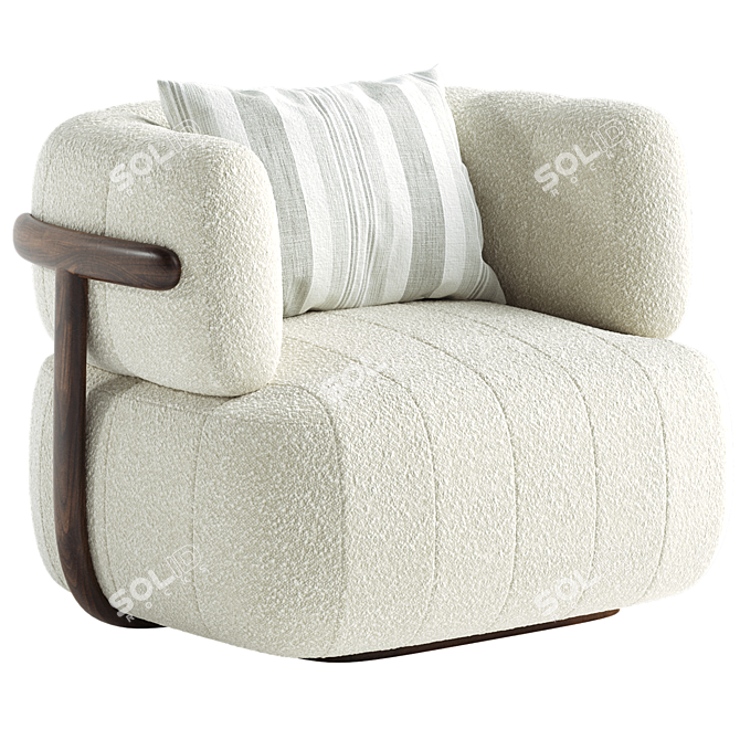 Modern 3D Swivel Chair Model 3D model image 4