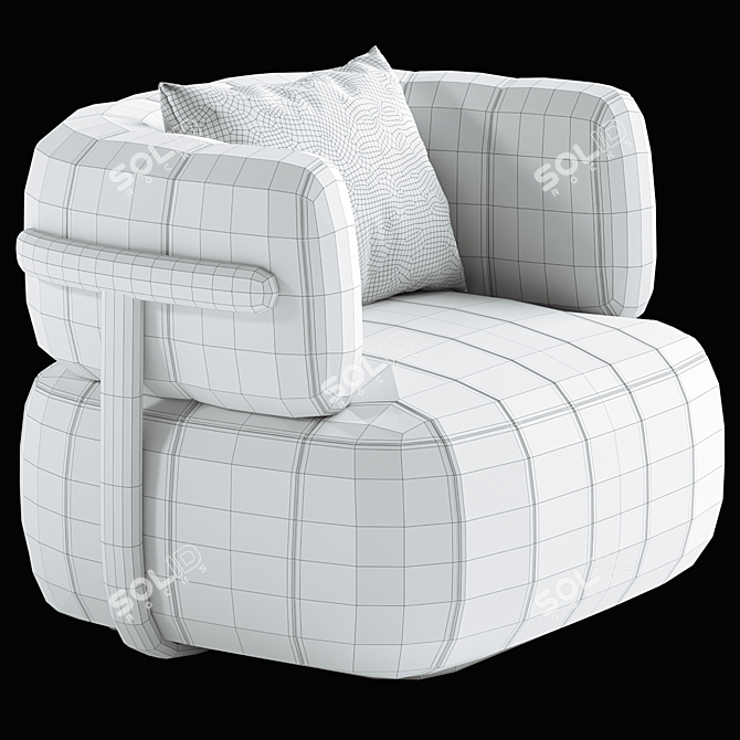 Modern 3D Swivel Chair Model 3D model image 6