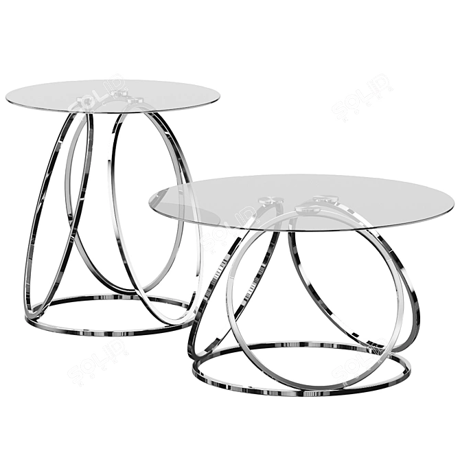 Sleek Glass Coffee Table Design 3D model image 2