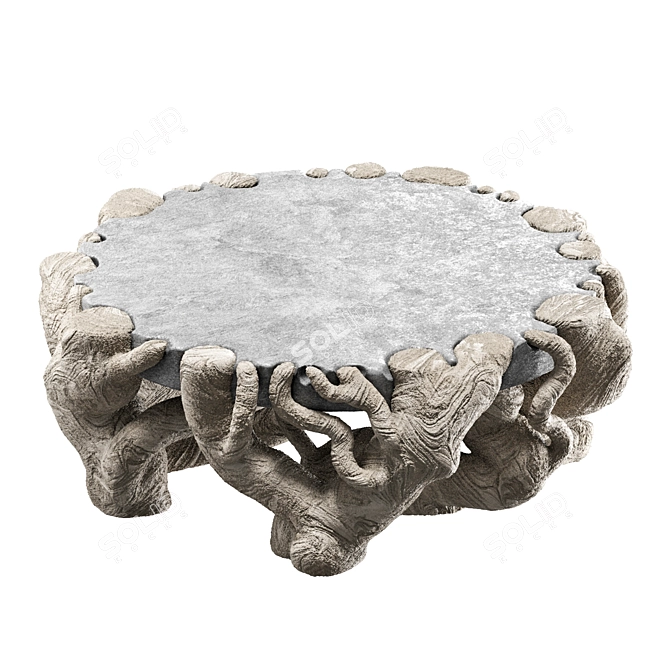 Stone Garden Table Custom Made 3D model image 3