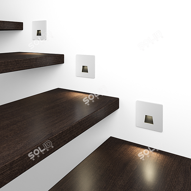 Modern LED Stair Step Light 3D model image 6