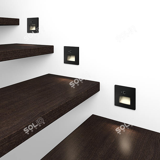 Title: Square LED Motion Sensor Stair Light 3D model image 6