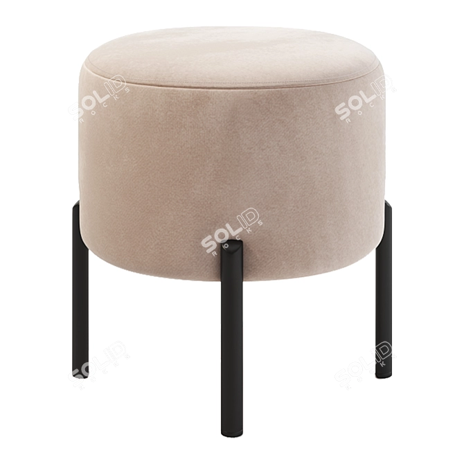 Charlie Ottoman Pouf, 43x43x45cm 3D model image 3