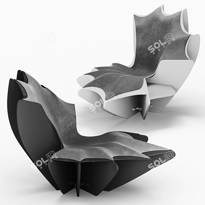 Sculptural Lily Chair by Crosssection 3D model image 3