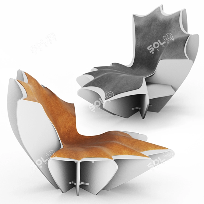 Sculptural Lily Chair by Crosssection 3D model image 5