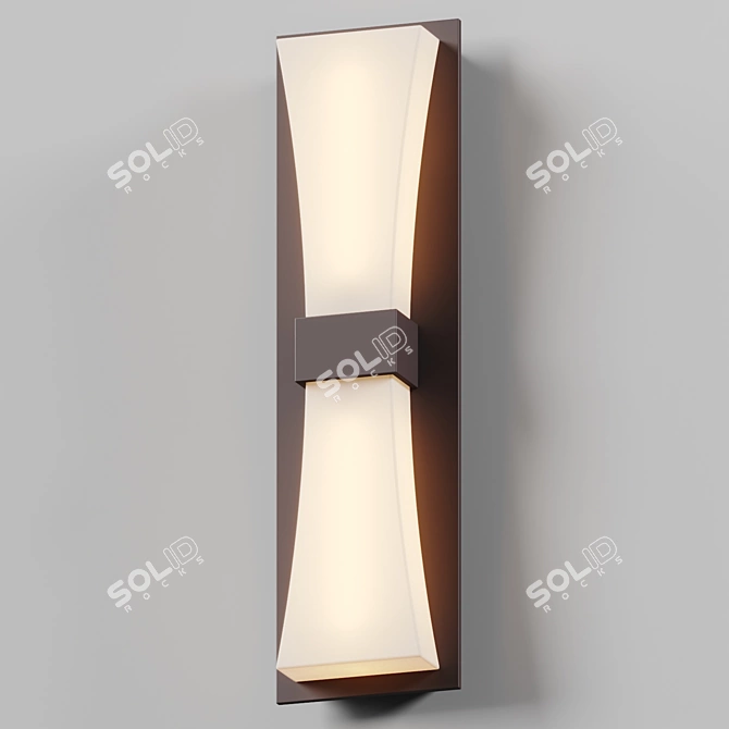 Modern LED Sconce with Wood Finish 3D model image 2