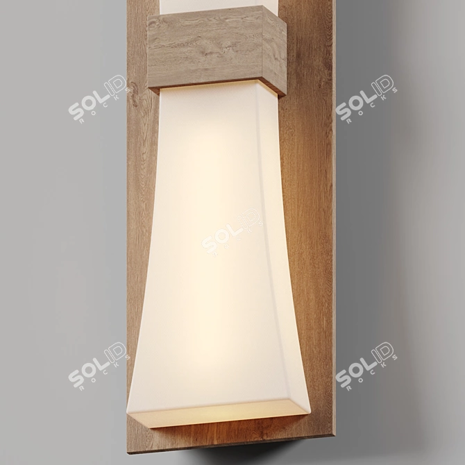 Modern LED Sconce with Wood Finish 3D model image 3