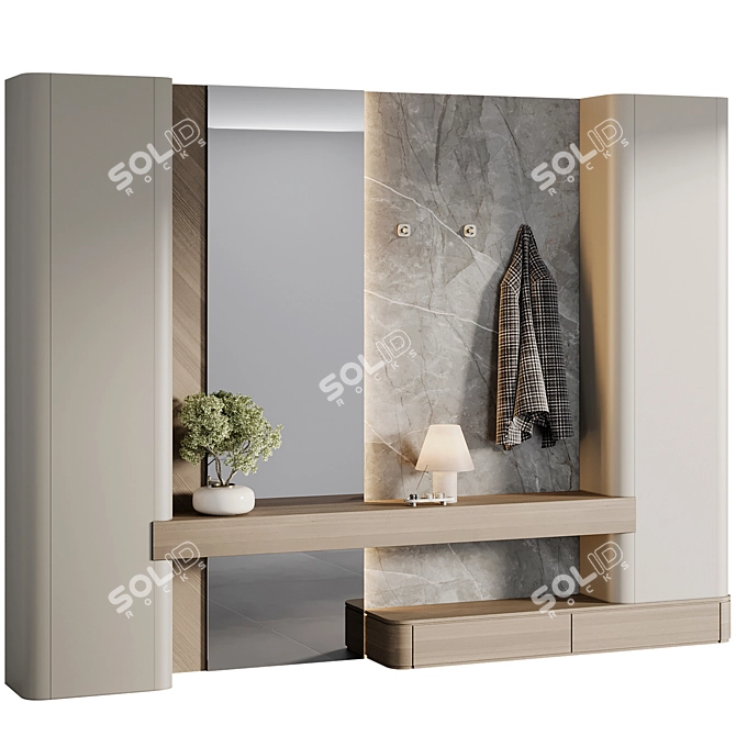 Modern Hallway 3D Model Set 3D model image 1