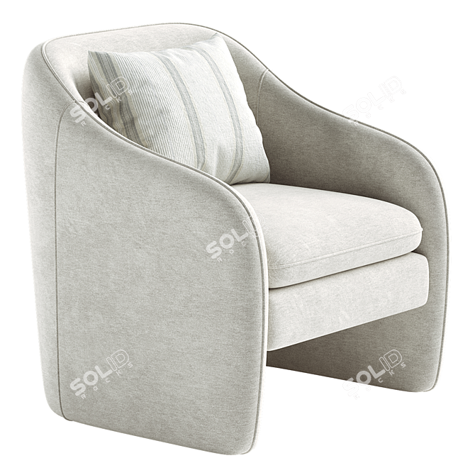 Elegant Bajram Upholstered Armchair 3D model image 5