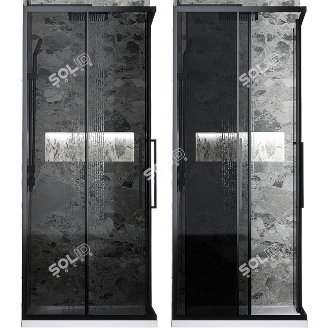 ABBER Shower Corner Set AG02100BDTH 3D model image 2