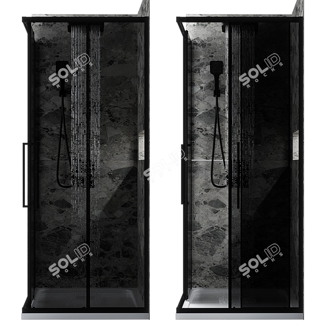 ABBER Shower Corner Set AG02100BDTH 3D model image 3