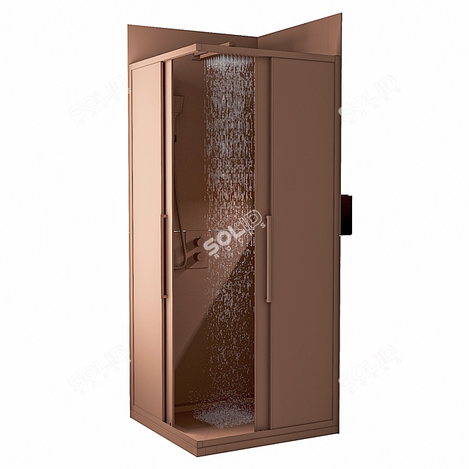 ABBER Shower Corner Set AG02100BDTH 3D model image 4