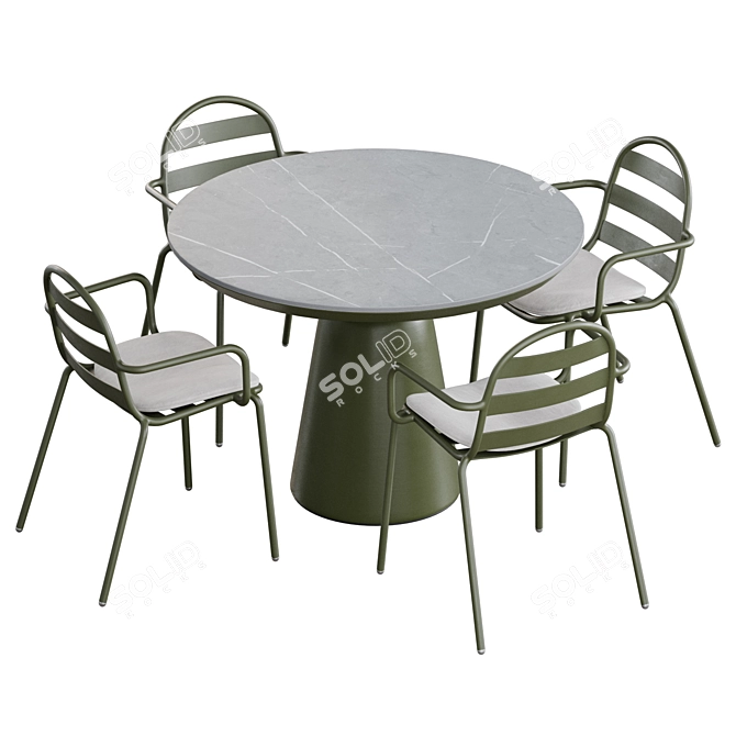 Outdoor Dining Set Kave Home 3D model image 2